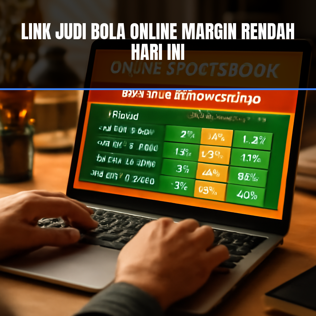 Antarmuka judi bola online dengan margin rendah di layar laptop.